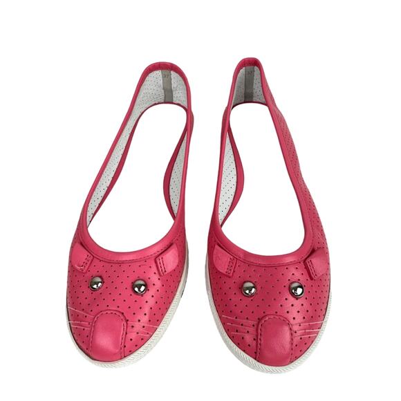 Marc By Marc Jacobs Mouse Ballet Flats Pink Slip On Leather Perforated Size 37 - Picture 1 of 8